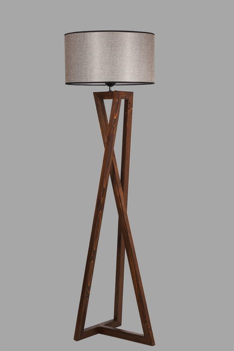 Opviq Lámpara de Pie de Madera Nogal con Pantalla de Tela Cilíndrica Opviq Lámpara de Pie de Madera Nogal con Pantalla de Tela Cilíndrica